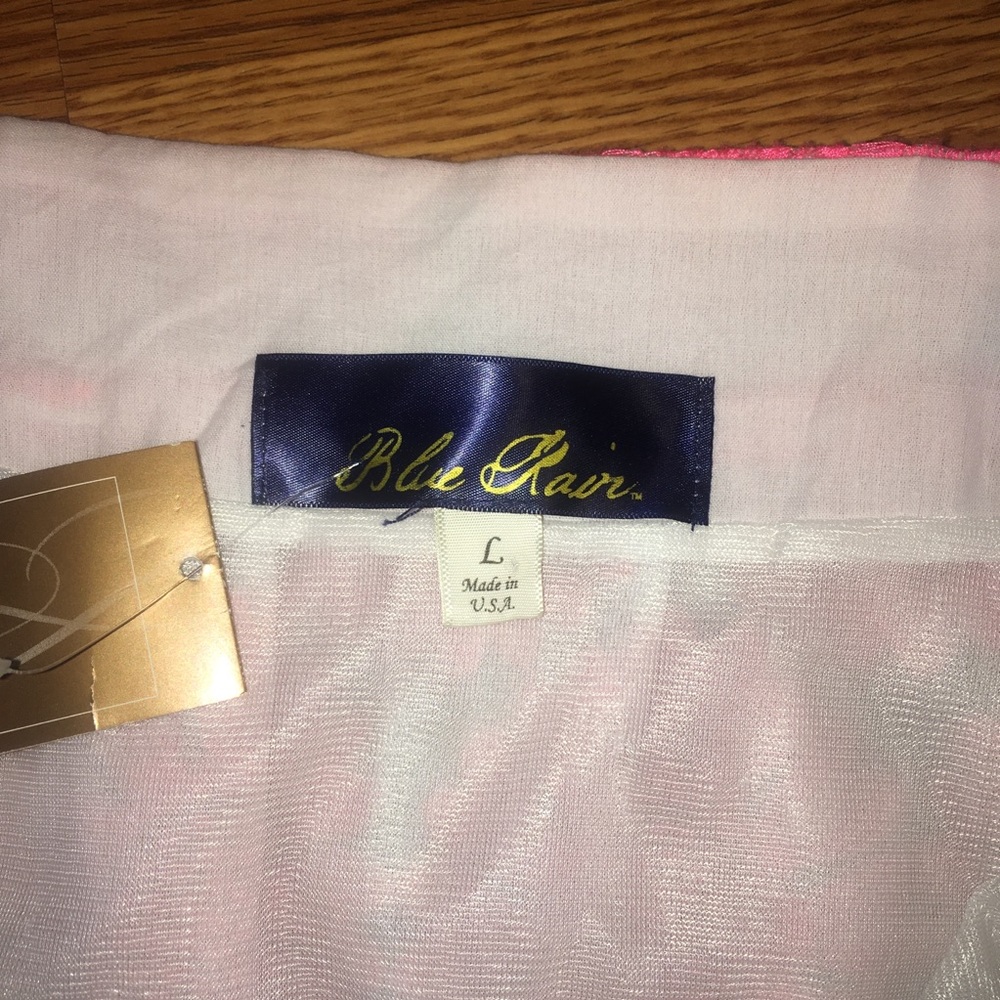 Blue Rain Skirt Boutique Pink Lace Floral Size:L - Picture 4 of 8
